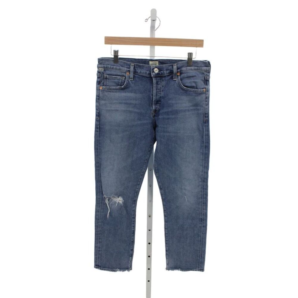 Citizens of Humanity Womens Cropped Jeans Blue High Rise Button Size 28